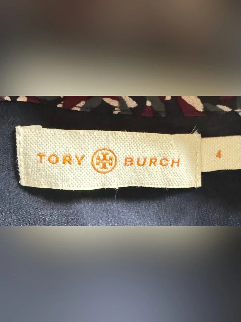 Tory Burch 100% Silk Printed Long Sleeve Dress Size 4